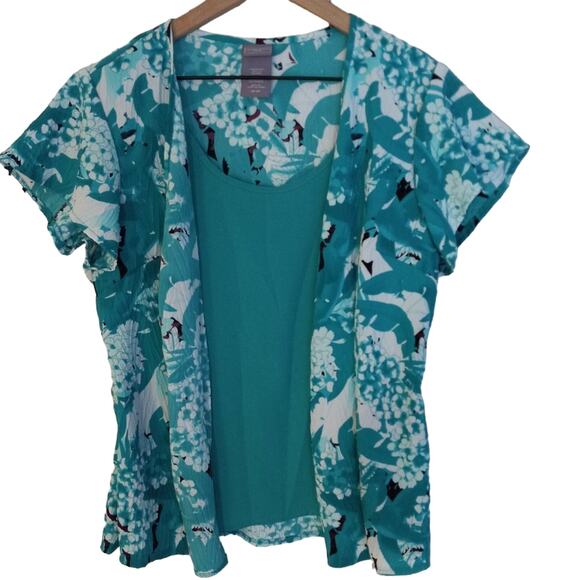 Laura Scott Floral Print Top w/Attached Tank - Picture 7 of 10